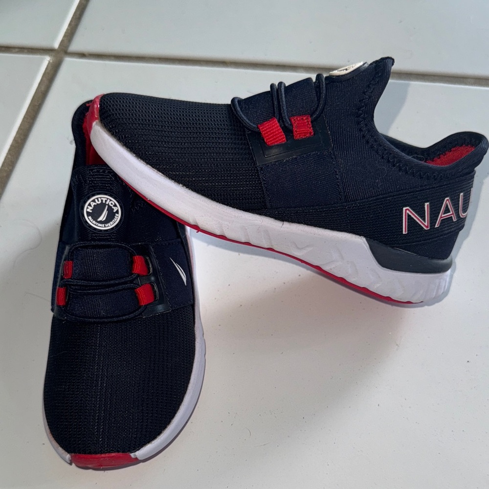 Nautica Kids' Black and Red Sneakers